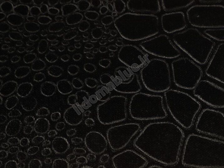 پارچه مخمل براق ماکان طرح سنگ رنگ مشکی
