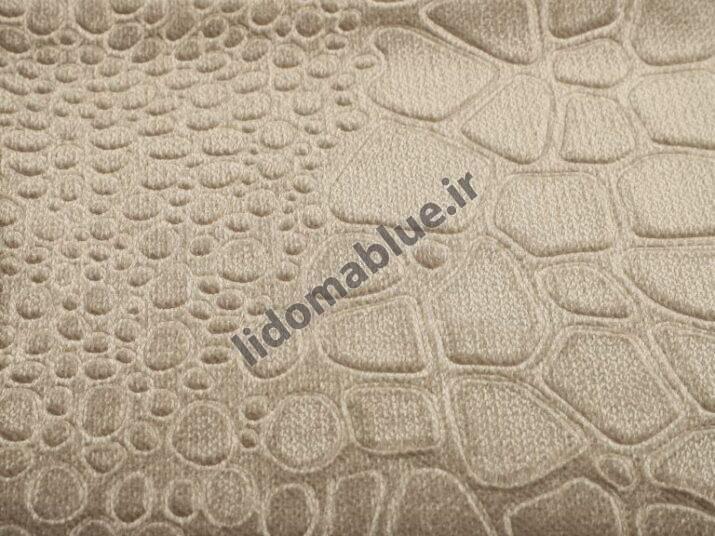 پارچه مخمل براق ماکان طرح سنگ رنگ کرم